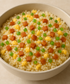 Egg Fried Rice with Sausage & Spring Onion