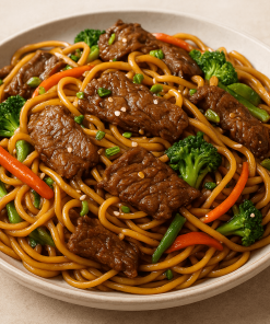 Stir-Fried Noodles with Beef & Veggies